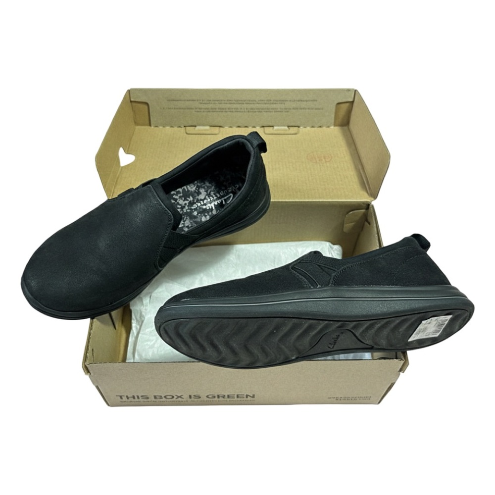 Clarks Cloudsteppers Breeze Bali Black Slip-On Sneakers - Size 7 Wide - NIB